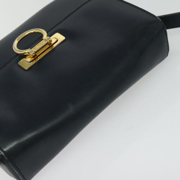 CELINE Shoulder Bag Leather Navy Gold - Picture 6 of 12
